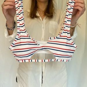 Red white and blue striped bikini